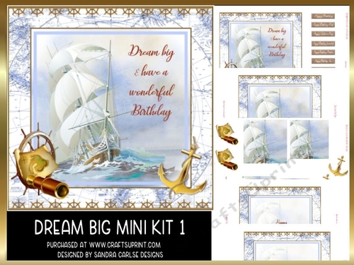 Dream Big Birthday Decoupage/Pyramid Mini Kit 1