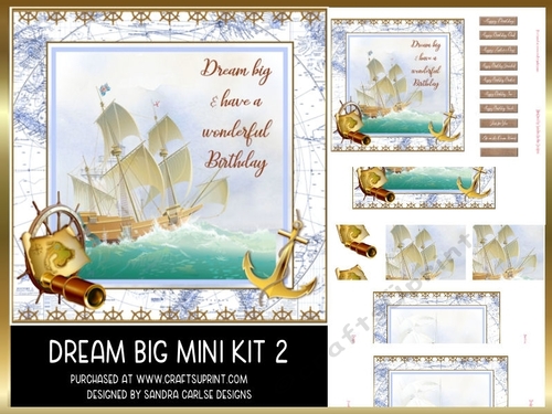Dream Big Birthday Decoupage/Pyramid Mini Kit 2
