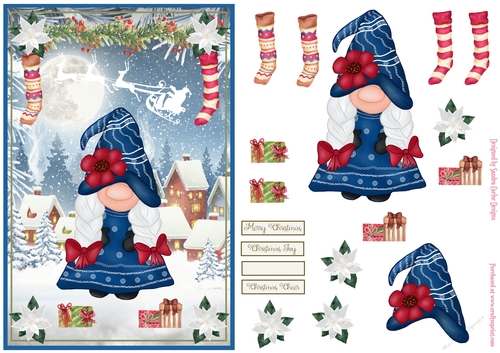 Christmas Wonderland Gnome Decoupage Topper 2