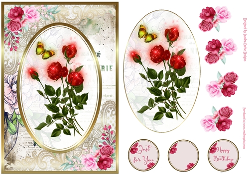 Floral Vintage Times Decoupage Filigree Topper 14