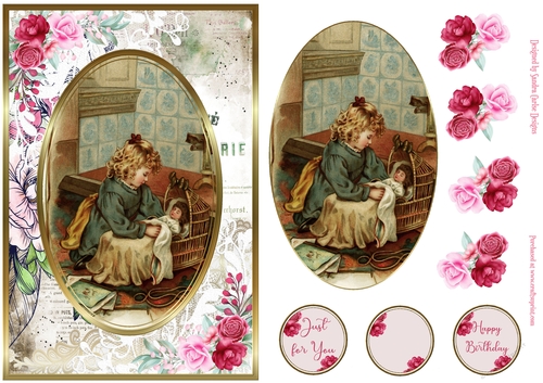 Vintage Times Birthday Decoupage Lace Filigree Topper 20