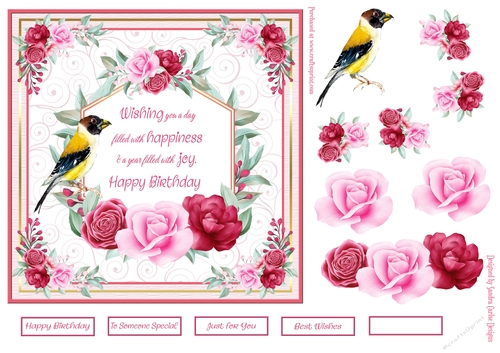 Day of Happiness 7x7ins Decoupage Topper