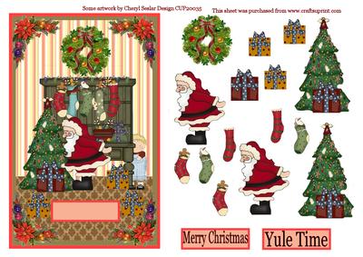 Father Christmas Decoupage Topper