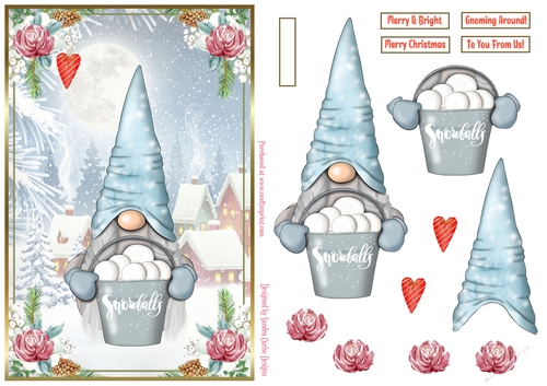 Christmas Gnome Decoupage A5 Topper 8