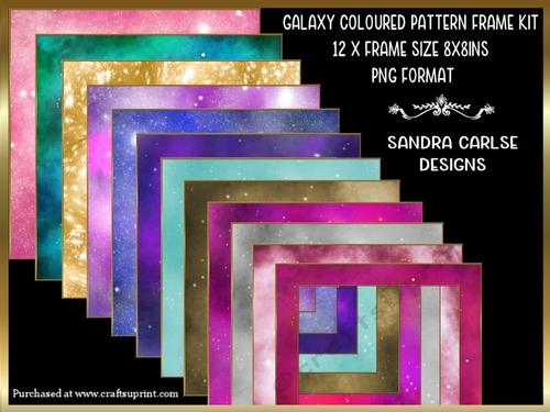 Galaxy Stars Multi Coloured 12 x 8x8ins Frames Kit 