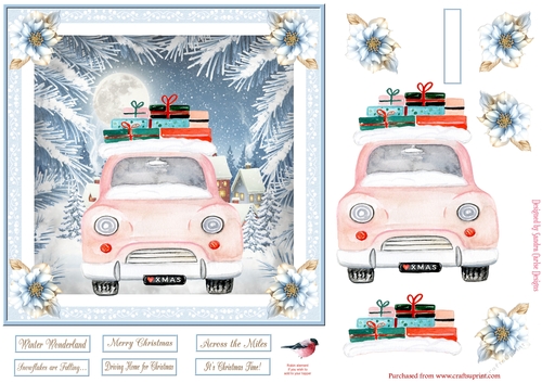 Christmas Gnome 7x7ins Decoupage Topper 12