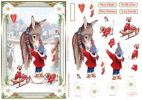Christmas Gift of Love Decoupage A5 Topper