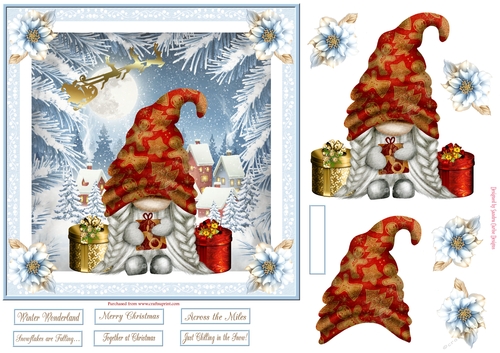 Together at Christmas 7x7ins Decoupage Topper 1