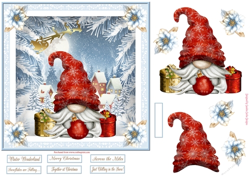 Together at Christmas 7x7ins Decoupage Topper 2