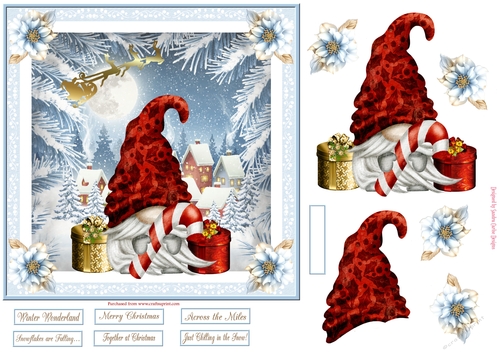Together at Christmas 7x7ins Decoupage Topper 3