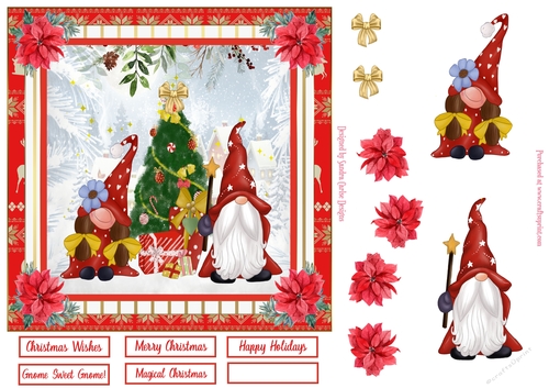 Gnome Sweet Gnome Christmas Decoupage Topper 2