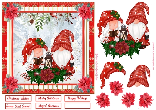 Gnome Sweet Gnome Christmas Decoupage Topper 4