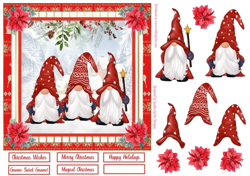 Gnome Sweet Gnome Christmas Decoupage Topper 5