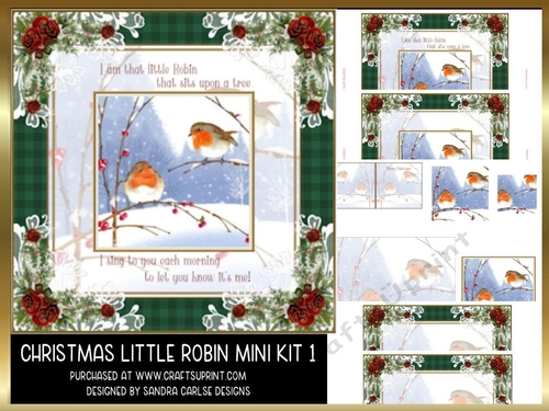Christmas Vintage Robin Vintage Mini Kit 1