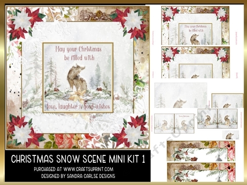 Christmas Snow Scene Vintage Mini Kit 