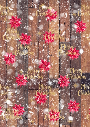 Christmas Wood Panel Poinsettia Paper 1