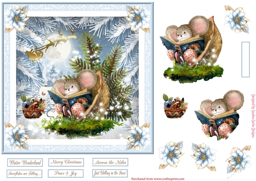 Christmas Fun in the Snow 7x7ins Topper 3