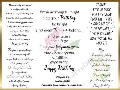 Birthday Verses wordart 8