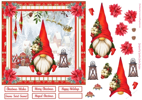Gnome Sweet Gnome Christmas Decoupage Topper 8