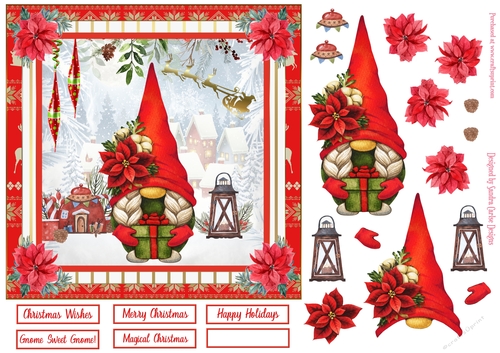 Gnome Sweet Gnome Christmas Decoupage Topper 9