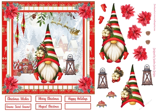 Gnome Sweet Gnome Christmas Decoupage Topper 10