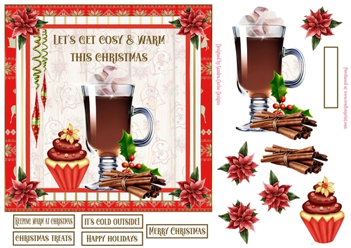 Cosy Christmas Decoupage 7x7ins Topper 3
