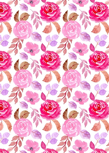 Pretty Shades of Pink Watercolour Floral Paper 2