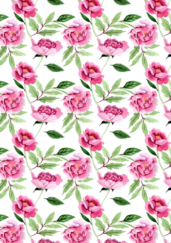 Pretty Pink Flowers Watercolour Paper 4