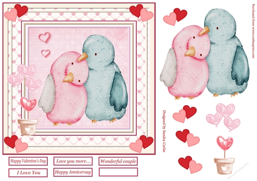 Love you more 7x7ins Decoupage Topper 2
