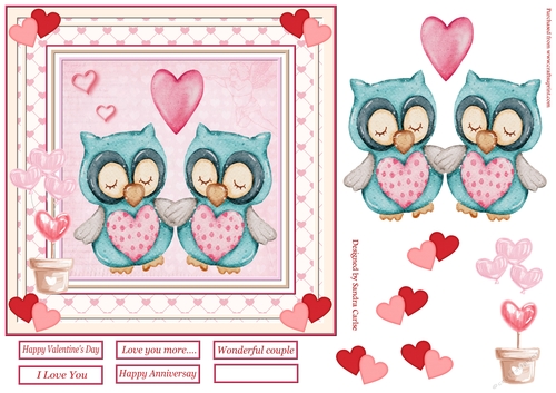 Love you more 7x7ins Decoupage Topper 5