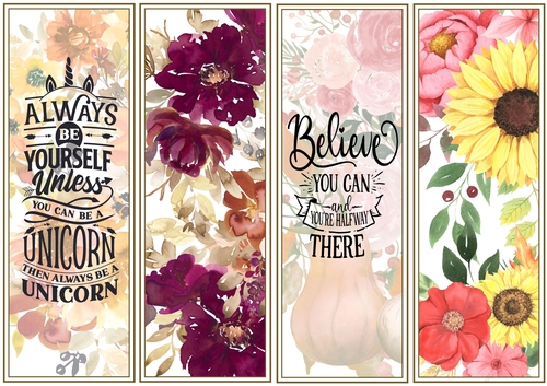 Floral 4 x Bookmarks