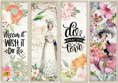 Floral Vintage 4 x Bookmarks
