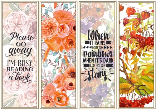 Floral Vintage 4 x Bookmarks 1