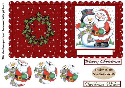 Father Christmas & Snowman Scalloped Card
