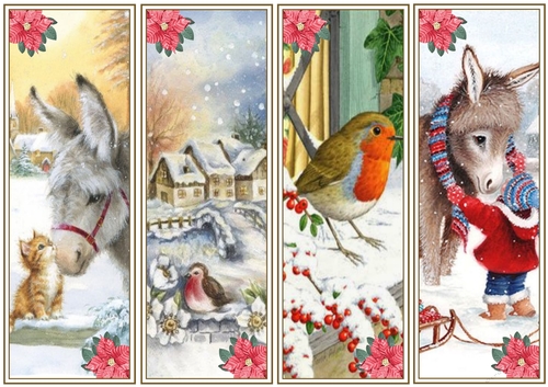 Christmas Vintage 4 x Bookmarks 1