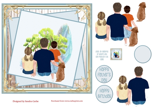 Birthday/Fathers Day Decoupage 7x7ins Topper 4