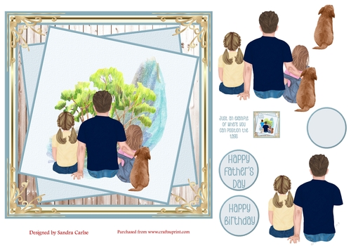 Birthday/Fathers Day Decoupage 7x7ins Topper 5