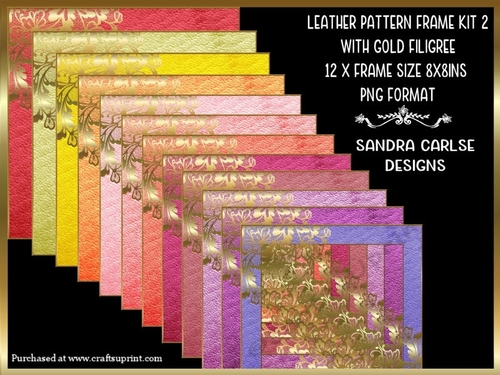 Leather Pattern 12 x 8x8ins Frames with Gold Filigree Kit 2