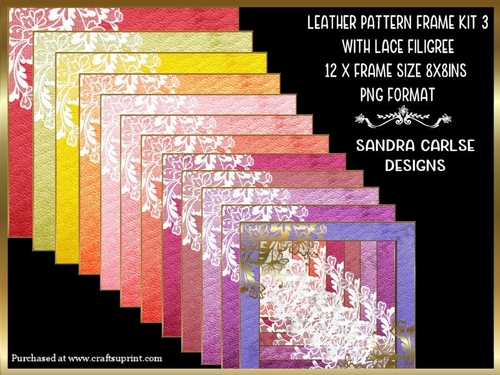 Leather Pattern 12 x 8x8ins Frames with Lace Filigree Kit 3