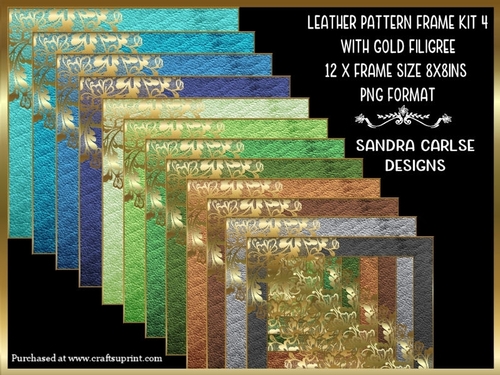 Leather Pattern 12 x 8x8ins Frames with Gold Filigree Kit 4