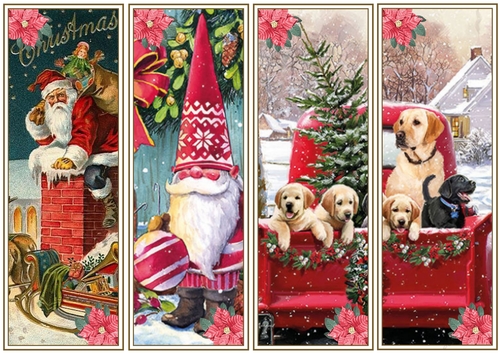 Christmas Vintage 4 x Bookmarks 4