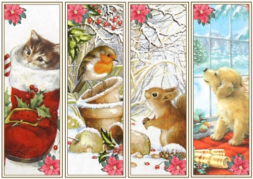 Christmas Vintage 4 x Bookmarks 8