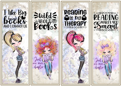 I like books x 4 Bookmarks