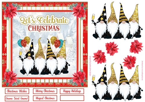 Celebrate Christmas 7x7ins Decoupage Topper