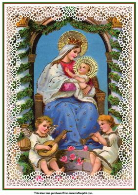 Mary & Baby Jesus A4 Topper