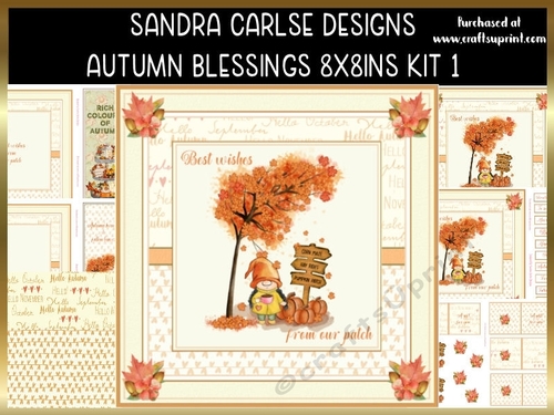 Autumn Blessings Decoupage 8x8ins Kit 1