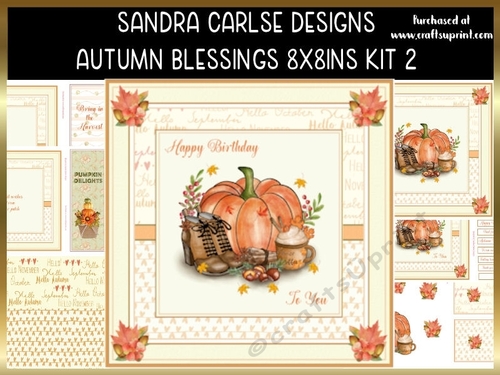 Autumn Blessings Decoupage 8x8ins Kit 2