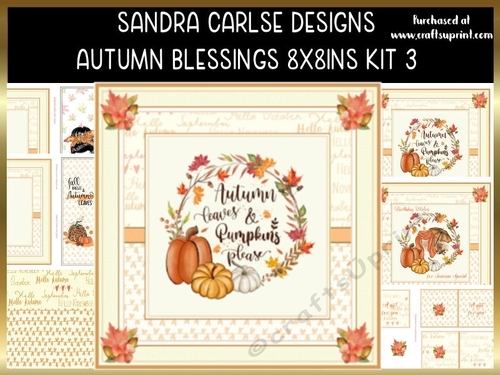 Autumn Blessings Decoupage 8x8ins Kit 3