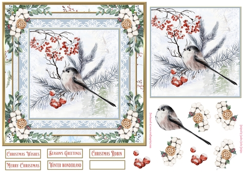 Christmas Winter Scene 7x7ins Topper 1