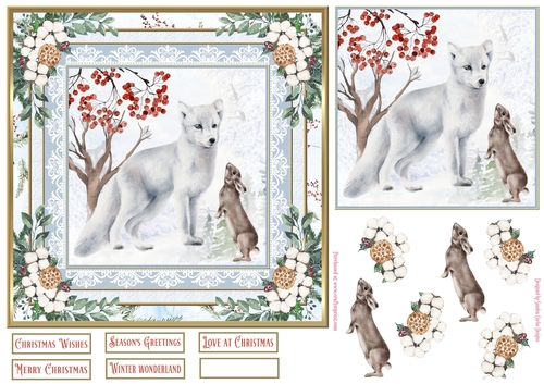 Christmas Love Winter Scene 7x7ins Topper 2